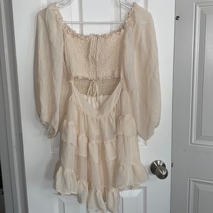 Mini long sleeve open front dress